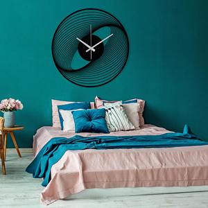 นาฬิกาแขวนโลหะสีดำทรงกลมที่ไม่เหมือนใครดีไซน์หรูหราทันสมัยเพิ่มความซับซ้อนและมีสไตล์ให้กับห้องหรือสำนักงาน - Product Image 6