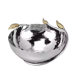 Cuenco para servir comida de forma redonda de Metal de diseño real, acabado dorado para el hogar y la boda, aperitivos de mesa, cuencos para servir, superventas - Product Image 5