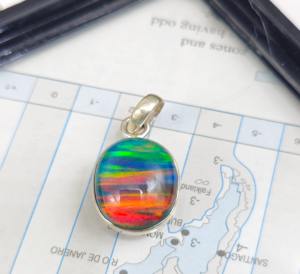 Le plus beau pendentif en opale d'aura en argent sterling 925 fait à la main collier pendentif en argent d'opale d'aura - Product Image 3