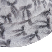 Chapeau Bob en Fausse Fourrure pour Femme, Hiver, Doux et Moelleux, Imprimé Nœud, Chaud, Confortable, Tendance, Style Y2K Streetwear