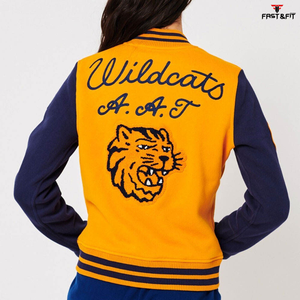 Nouveau Style meilleure qualité femmes varsité veste 100% coton broderie lettre conception printemps automne saison couleur personnalisable - Product Image 3