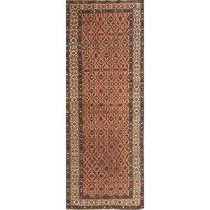 Aalam Hand Knotted Wool Rugs in Red & Orange Geometric Pattern for Home Use-Paem-543 - Product Image 1