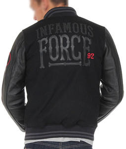 Chaqueta de béisbol con manga de cuero de vaca bordada para hombre, venta al por mayor, estilo universitario - Product Image 4