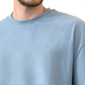 Nouveaux t-shirts à manches longues surdimensionnés de haute qualité, à épaules tombantes, 220 g, 100 % coton, personnalisables, unisexes, vierges, simples, pour hommes, fabrication de t-shirts - Product Image 2