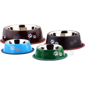 NS Jumbo Printed Pet Bowl Bol écologique en acier inoxydable pour animaux de compagnie Design solide pour chats et chiens - Product Image 1