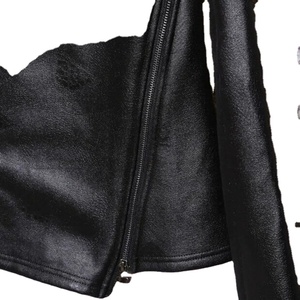 Chaqueta de Invierno para Hombre con Cuello Alto, Forro Polar Cálido, Estilo Gótico, Ajustada, Punk, Negra, de Cuero Sintético para Motocicleta - Product Image 5