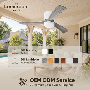 USA In Stock Modern 42 Inch <b>Ceiling</b> Fan with <b>Light</b> Flush Mount Solid Wood Design Quiet DC Motor for Bedroom Living room - Product Image 4