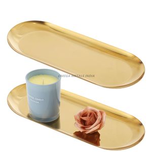 Juego de bandeja de servicio redonda de plata elegante con base de espejo y diseño circular perfecto para exhibiciones elegantes y entretenimiento elegante - Product Image 3