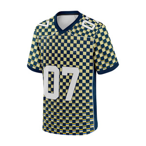 Maillot de football américain à manches courtes personnalisé pour hommes, tissu respirant et à séchage rapide, logo d'équipe personnalisé - Product Image 4