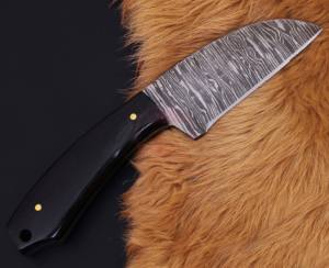 Lame de fixation en acier Damas faite à la main sur mesure couteau Skinner pleine soie couteaux de camping en plein air couteaux à éplucher - Product Image 5