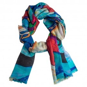 Bufanda de Cachemira Estampada y Teñida de Alta Calidad Personalizable para Mujer, Accesorios de Pashmina, Bufandas y Chales - Product Image 1