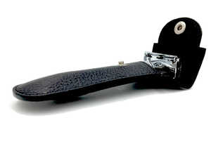 Estuche de cuero para maquinilla de afeitar de seguridad Estuche de cuero para maquinillas de afeitar plegables de calidad superior - Product Image 2