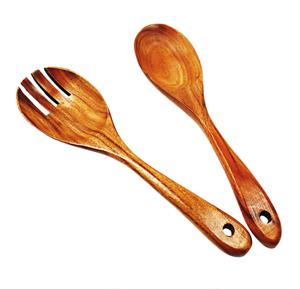 Juego de utensilios de cocina de madera JUEGO DE SERVIDOR DE ENSALADA DE MADERA DE 2 ARTÍCULO DE COCINA ÚNICO HECHO A MANO - Product Image 5