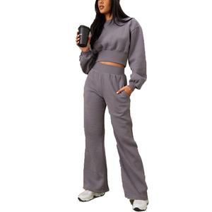 Logo personnalisé vêtements de sport survêtement entraînement Fitness polaire sweat et pantalons de survêtement coton survêtement ensembles survêtement femmes 2026 - Product Image 1