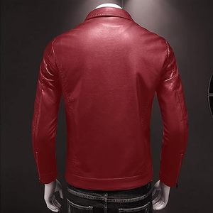 Veste en cuir pour homme en moto Vestes de motard noires Vintage Faux Leather Outwear Casual Lightweight - Product Image 6