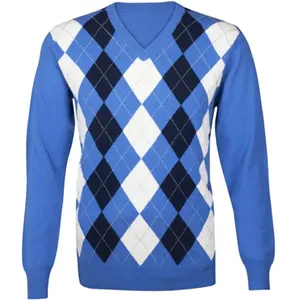 Мужской свитер с длинным рукавом и узором ромбиками, лучшее качество, низкая цена, индивидуальный дизайн, зимний сезонный многоцветный пуловер, Повседневный свитер
