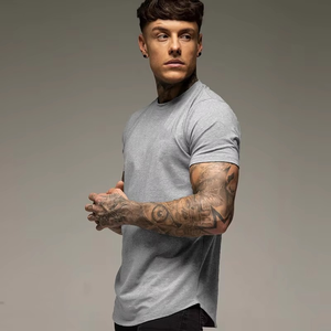 Camiseta de gimnasio de entrenamiento de verano liso para hombre, camiseta de manga corta de algodón, camisetas informales, ropa de calle con cuello redondo, ropa deportiva de moda - Product Image 6