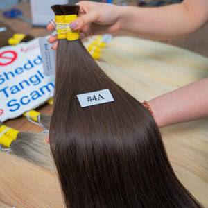Venta al por mayor de alta calidad 100% vietnamita Remy recto a granel extensiones de cabello humano sin enredos de color mostrado - Product Image 3