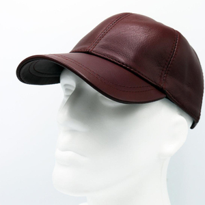 Gorras de béisbol de cuero granate con logotipo bordado en 3D Diseños únicos Ajuste cómodo Estilo moderno y sombreros de alta calidad - Product Image 1