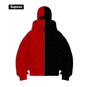 Sudaderas con capucha de patrón sólido de estilo informal de invierno para hombre de algodón 100%, sudaderas con estampado Digital frontal, servicio OEM disponible, teñido liso - Product Image 3