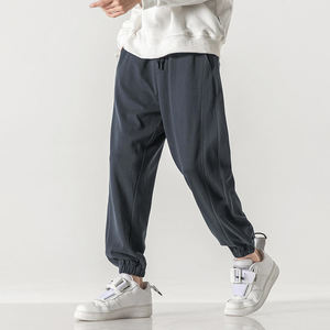 Venta al por mayor OEM Streetwear Custom Logo Cotton Beige Jogger con bolsillos Mid Joggers Hombres Running Pantalones De Chándal Pantalones De Hombre - Product Image 4