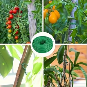 2,5mm * 10m Jardín Jardinería Amarre Alambre Escalada Rosas Vides Soportes Flores en forma de maceta Soporte <span class=keywords><strong>Bosque</strong></span> Fijación Plantas Clips - Product Image 5
