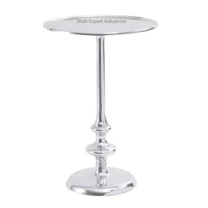 Mesa central de aluminio con diseño de flores, plata antigua para el hogar y artículos de hotel, mesa auxiliar, muebles decorativos para interiores - Product Image 3