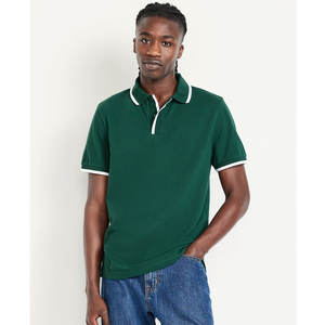 Vente en gros T-shirts musclés pour hommes Polo à manches courtes extensible T-shirt polo coupe ajustée décontracté Polo de sport à col manches courtes - Product Image 4