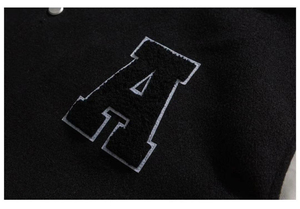 Chaqueta de béisbol universitaria de lana de invierno recortada personalizada para mujer, abrigo de bombardero para mujer, decoración bordada, abrigo de moda con estampado para hombre - Product Image 6