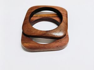 สร้อยข้อมือไม้หนาทรงเรขาคณิตดีไซน์ลายเม็ดเล็กพิเศษมาใหม่สร้อยข้อมือแฟชั่นที่สร้างสรรค์ทำจากไม้ - Product Image 2