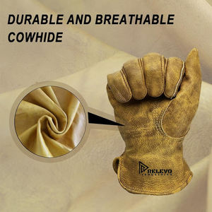 Gants de course en cuir ciré jaune pour homme, style motard premium, protection sportive pour les motards et les cyclistes - Product Image 4