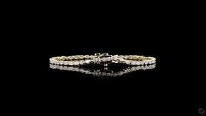 Bracelet en diamant de laboratoire de forme mixte de qualité supérieure 2.95 ct or jaune 14 carats EF VVS 7 pouces bijoux fins minimalistes - Product Image 5