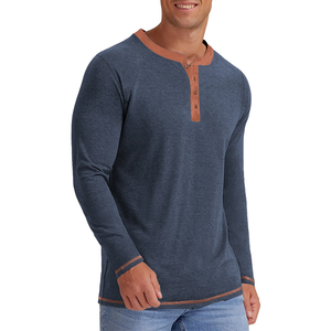 High Quality Plus Size <b>Men's</b> Buttoned <b>Henley</b> <b>Shirt</b> Breathable Knitted Collarless Casual for Work Gym and Everyday Wear - Product Image 6