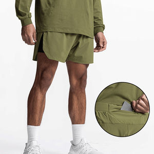 Pantalones Cortos Deportivos Casuales de Doble Capa para Hombre, Cintura Media, Diseño de Dos Piezas, Cintura Elástica, Secado Rápido, para Verano, Deportes, Running, Entrenamiento - Product Image 5