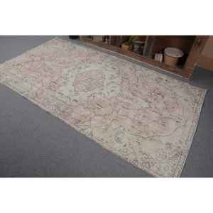 Alfombra turca de área grande Vintage de 9x12, 4x8 pies, rosa, Beige, patrón de retazos, látex de lana para decoraciones de sala de estar para adolescentes - Product Image 3