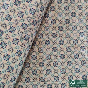 Tela de Corcho Natural con Estampado de Azulejos, Tela Popelina 100% Algodón Orgánico Liberty, Impresión Personalizada - Product Image 1