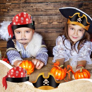 Chapeau de <span class=keywords><strong>pirate</strong></span> drôle Accessoires de fête de <span class=keywords><strong>pirate</strong></span> Casquette de costume en papier pour enfants Chapeau en papier de cosplay <span class=keywords><strong>des</strong></span> Caraïbes pour Halloween - Product Image 1