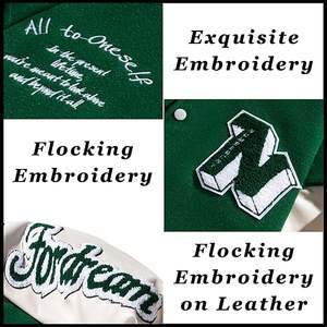 Produit tendance 2025 Veste de baseball pour homme Veste universitaire en satin Deux couleurs, Veste universitaire Logo personnalisé - Product Image 6