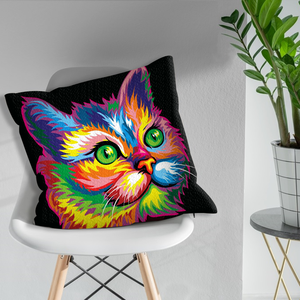 5D diamante pintura funda <span class=keywords><strong>de</strong></span> almohada gato animales diamantes <span class=keywords><strong>de</strong></span> imitación imágenes bordado DIY <span class=keywords><strong>punto</strong></span> <span class=keywords><strong>de</strong></span> <span class=keywords><strong>cruz</strong></span> funda <span class=keywords><strong>de</strong></span> cojín - Product Image 1