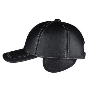Casquette en cuir de mouton véritable naturel chapeau pour femmes nouveau automne hiver chaud casquettes de Baseball pour hommes ligne blanche marques casquette de Golf - Product Image 5