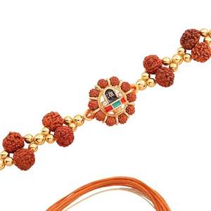 Designer Premium Evil Eye Rudraksh Rakhi Lot de 2 pour Brother Rakhi Thread Rakhi Bracelet Traditionnel Raksha Bandhan Cadeau Bhaiya - Product Image 3