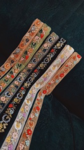 Tissu de dentelle brodé personnalisé de luxe 3D, options perlées ou pailletées pour mariage, robes de soirée et projets de bricolage textile - Product Image 3