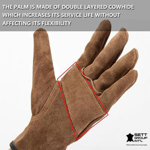 Guantes de trabajo duraderos de piel de vaca OEM con aislamiento térmico y características de protección anticorte para deportes de esquí y trabajo al aire libre - Product Image 2