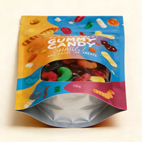 Sacs à bonbons personnalisés, emballage refermable de qualité alimentaire, sachets en mylar avec fenêtre