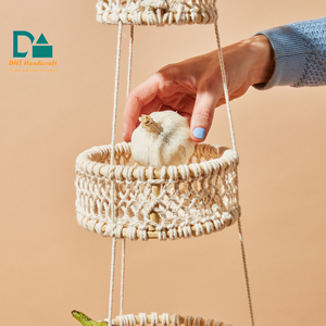 Cesta de Almacenamiento Multifuncional de Ratán Tejido a Mano de Tres Niveles, de Gran Calidad, para Hogar o Restaurante, Ecológica y Montable en la Pared - Product Image 4