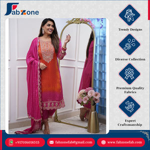 Nueva colección de diseñador Pure Chinnon bordado pesado completamente cosido listo para usar Dori-Sequence Work Top-Bottom Dupatta Set - Product Image 2