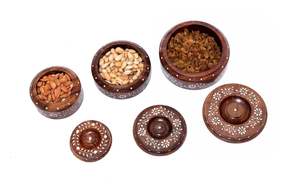 Ensemble de récipients pour fruits secs pliables en bois incrusté blanc 500g de noix de cajou 350g d'amande 300g de raisins secs pour le stockage des aliments dans la cuisine - Product Image 3