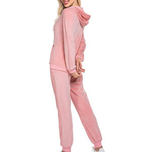 Conjunto Deportivo de Invierno para Mujer con Capucha, Color Sólido, Hecho a Medida, Corte Holgado, 100% Algodón Transpirable, Venta al Por Mayor - Product Image 5