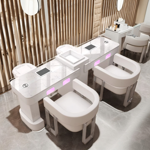 Bộ bàn làm móng phong cách tối giản cao cấp, sang trọng, có ngăn kéo lớn, kèm ghế làm móng - Product Image 3