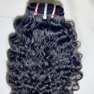 Extensiones de cabello Remy virgen indio de alta calidad, paquetes de cabello Jerry de onda profunda suelta, venta al por mayor, trama de máquina cruda sin procesar barata - Product Image 1